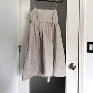 NWT new H&M nude or beige quilted dress sz S asymmetrical hem